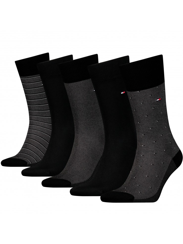Мъжки чорапи Tommy Hilfiger 701224442 002 black 43/46 5 чифта в кутия