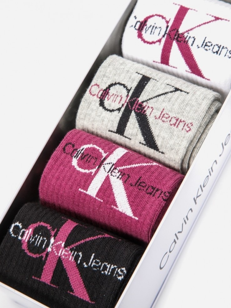 Дамски чорапи Calvin Klein 701224131 003 PURPLE 4 чифта в кутия