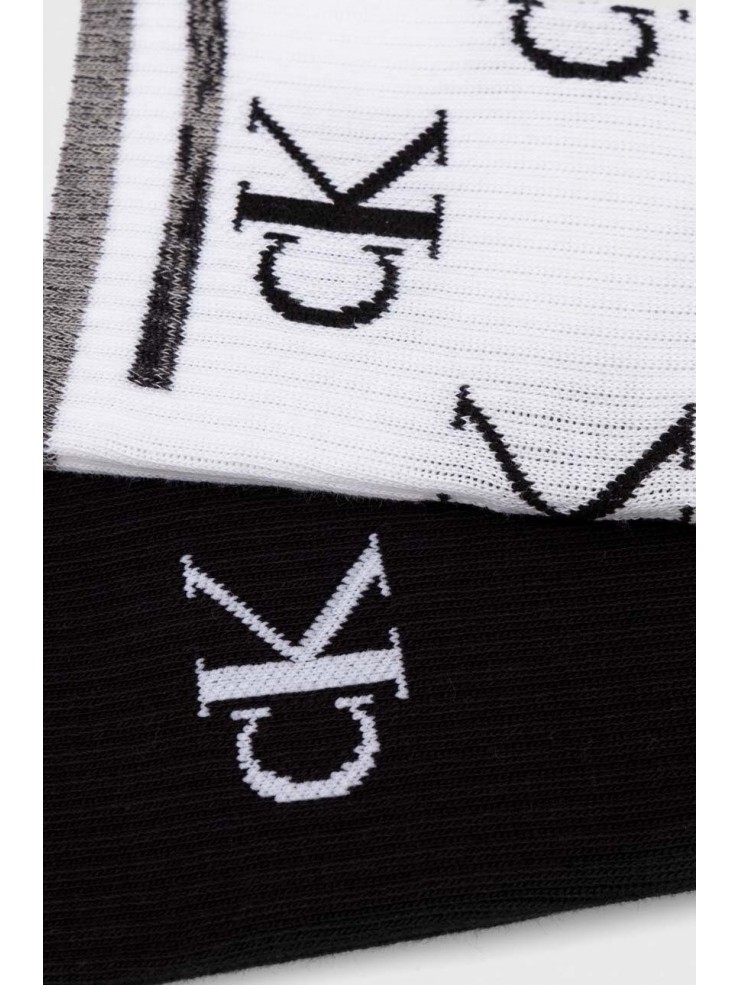 Дамски чорапи Calvin Klein 701224133 001 WHITE/BLACK 2 чифта