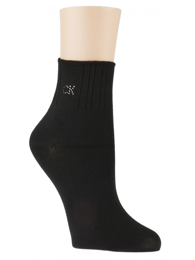 Дамски чорапи CALVIN KLEIN  701218781001 black ECC601-00-crystal logo