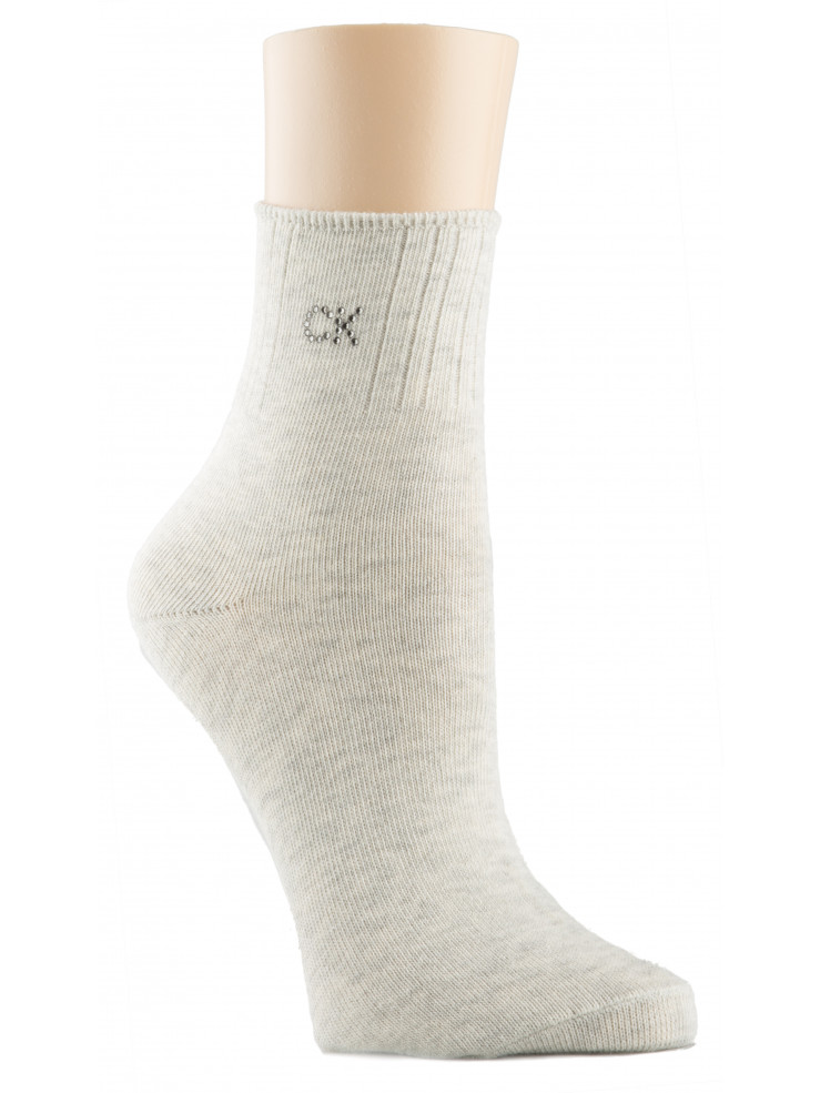 Дамски чорапи Calvin Klein 701218781004 l.grey melange ECC601-J41-crystal logo