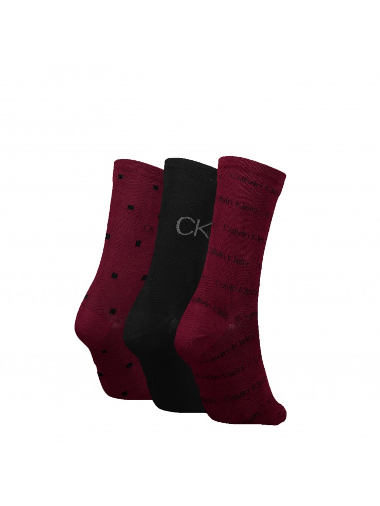 Къси чорапи Calvin Klein 701224118 003 BURGUN 3 чифта в кутия