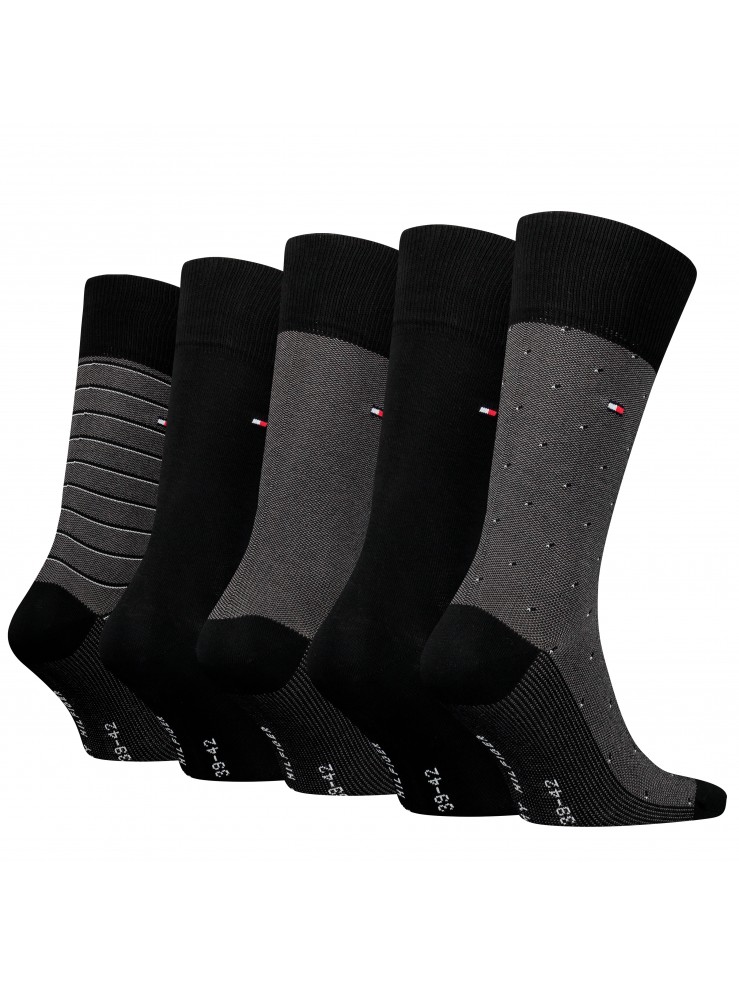 Мъжки чорапи Tommy Hilfiger 701224442 002 black 43/46 5 чифта в кутия