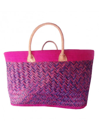 Плажна плетена чанта LE COMPTOIR DE LA PLAGE ANTALY Fuchsia Basket