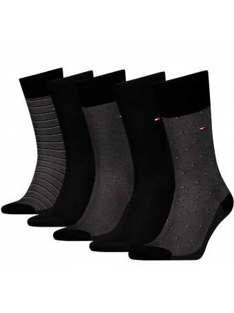 Мъжки чорапи Tommy Hilfiger 701224442 002 black 39/42 5 чифта в кутия