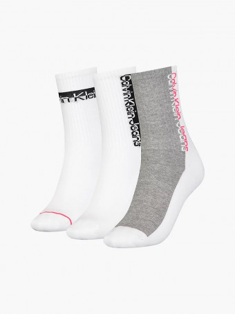 Дамски чорапи Calvin Klein 701218754002 white 3 чифта в опаковка