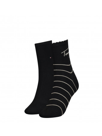 Къси дамски чорапи Tommy Hilfiger 701220252 002 BLACK 2 чифта