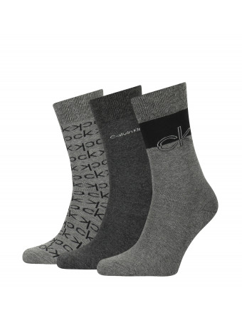 Мъжки чорапи Calvin Klein 100004543002 charcoa 3 чифта в кутия