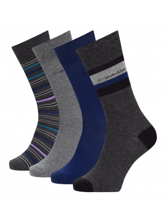 Мъжки чорапи Calvin Klein 100004544002 d.grey 4 чифта в кутия
