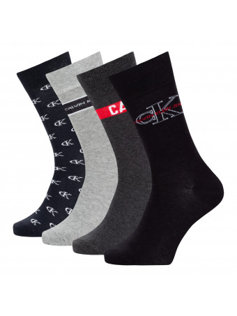Мъжки чорапи комплект Calvin Klein 100004808001 black 4 чифта в кутия