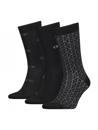 Мъжки чорапи Calvin Klein 701224107 001 3 чифта в кутия Black