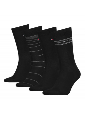 Мъжки чорапи Tommy Hilfiger 701220146 002 BLACK 43/46 4 чифта в кутия