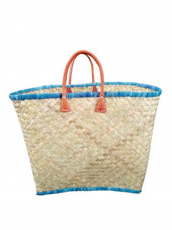 Плажна плетена чанта LE COMPTOIR DE LA PLAGE NATURELS GM Turquoise PA