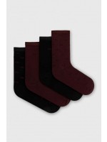Дамски чорапи Calvin Klein 701225011 003 BURGUNDY 4 чифта
