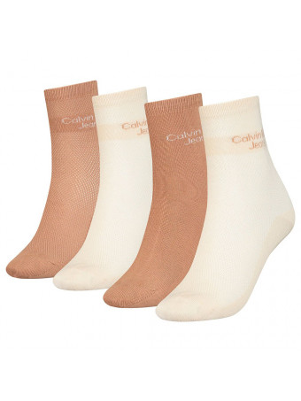 Дамски къси чорапи Calvin Klein 701219859003 pink 4 чифта в метална кутия